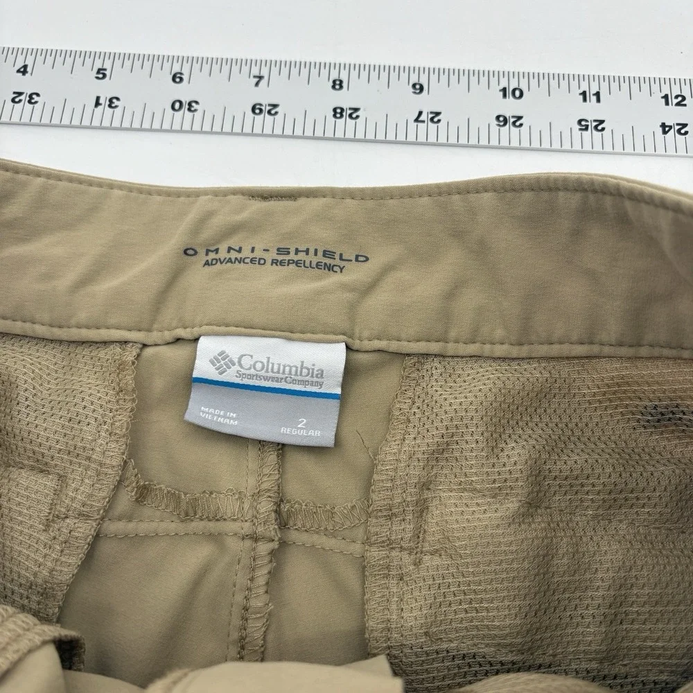 Columbia Omni-Shield Convertible Pants Beige Utility Tech Stretch Women 2 - Picture 4 of 10